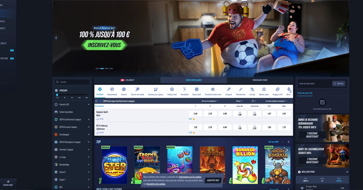 Lobby et catalogue de jeux du casino VegasHero